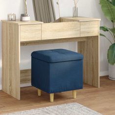 Vidaxl Ottoman s shranjevanjem Modra 40 x 40 x 45 cm blago