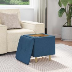 Vidaxl Ottoman s shranjevanjem Modra 40 x 40 x 45 cm blago