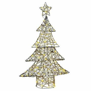 Vidaxl Božično drevo med 120 LED Toplo bela 150 cm Ratan