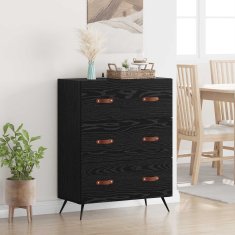 Vidaxl Predalni šafka Črni Hrast 69,5 x 34 x 90 cm Konstruirano leseno
