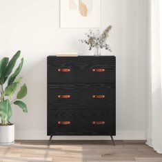 Vidaxl Predalni šafka Črni Hrast 69,5 x 34 x 90 cm Konstruirano leseno
