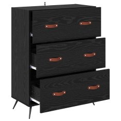 Vidaxl Predalni šafka Črni Hrast 69,5 x 34 x 90 cm Konstruirano leseno
