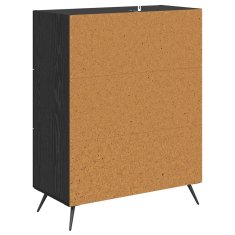 Vidaxl Predalni šafka Črni Hrast 69,5 x 34 x 90 cm Konstruirano leseno