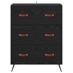 Vidaxl Predalni šafka Črni Hrast 69,5 x 34 x 90 cm Konstruirano leseno