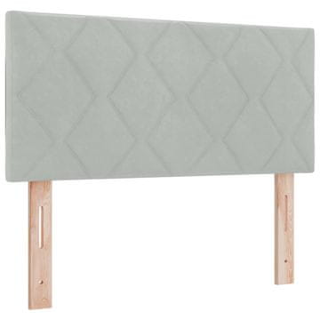 Vidaxl LED glava postelje Svetlo siva 90 cm Žamet