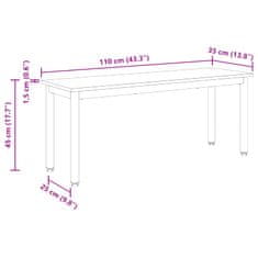Vidaxl klop Črna Orehovina 110 x 35 x 45 cm Konstruiran les