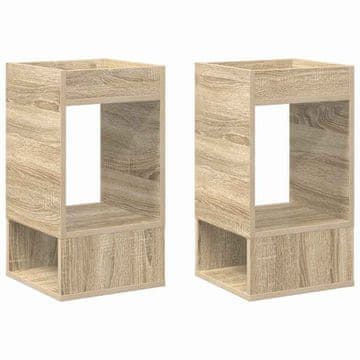 Vidaxl Stranska miza 2 szt. Sonoma hrast 30 x 30 x 56 cm