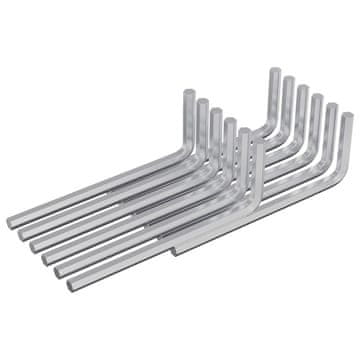 Vidaxl Šesterokotna ključa 12 szt. srebrna 20 x 52 mm Jeklo