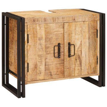 Vidaxl Omarica za umivalnik Rjava 71 x 33 x 58 cm Masiven les manga