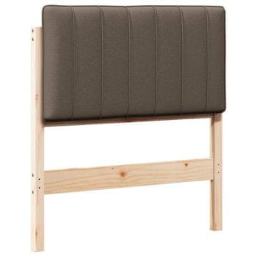Vidaxl Tapecirano vzglavje Rjava in taupe 75 cm Masivno borovo les