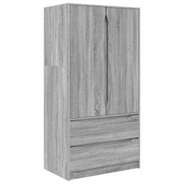 Vidaxl Garderobna omara s predalom Siva Sonoma 79,5 x 49 x 156 cm