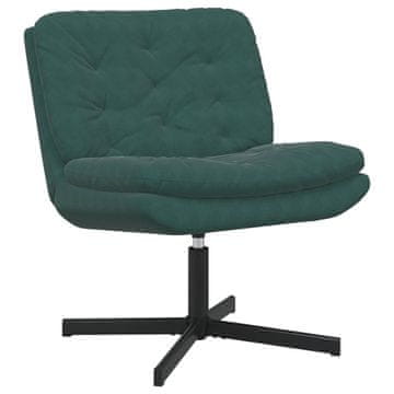 Vidaxl Vrtilna sproščujoča stol Temno zelena 63 x 75 x 76 cm Žamet