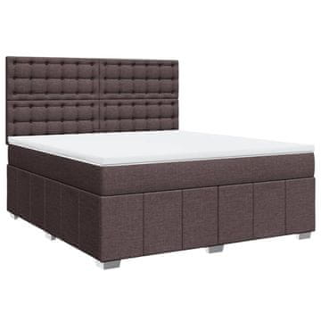 Vidaxl Box spring postelja z vzmetnico temno rjava 180x200 cm blago