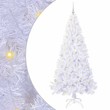 Vidaxl Umestno božično drevo med 300 LED Bela 210 cm PVC in jeklo