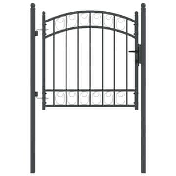 Vidaxl Ograjna vrata EMMEN 100 x 100 cm Jeklo s prašnim premazom Siva