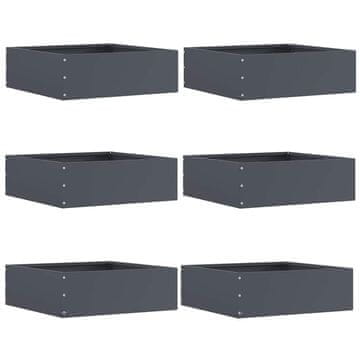 Vidaxl Robovi trave 6 szt. Antracit 40 x 40 x 13 cm Jeklo