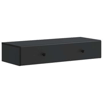 Vidaxl Stenska stranska miza Črna 87,5 x 34,5 x 17 cm Inženirski les