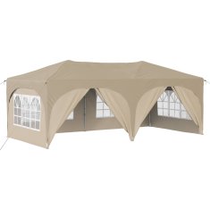 Vidaxl Zložljivi šotor za zabave 574 x 289 x 245 cm Krem
