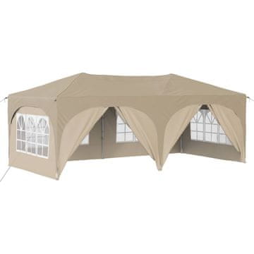Vidaxl Zložljivi šotor za zabave 575 x 288 x 245 cm Krem