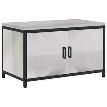 Vidaxl Shramba za kuhinjo HATTEM Srebrna 90 x 50 x 53 cm Jeklo