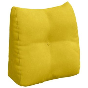Vidaxl Poglavni vzglavnik Rumena 45 x 24 x 50 cm Žamet