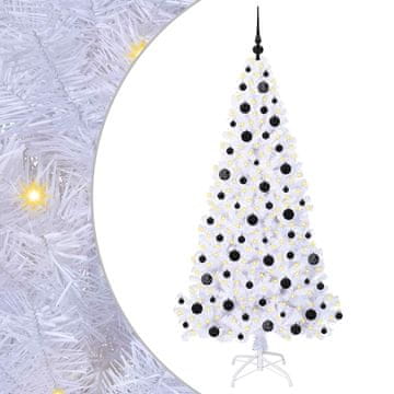 Vidaxl Umestno božično drevo med 300 LED Bela 180 cm PVC in jeklo
