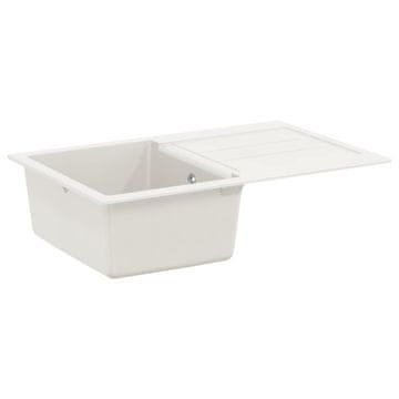Vidaxl Umivalnica Bela 780 x 500 mm 80% Kvarc in 20% Smola