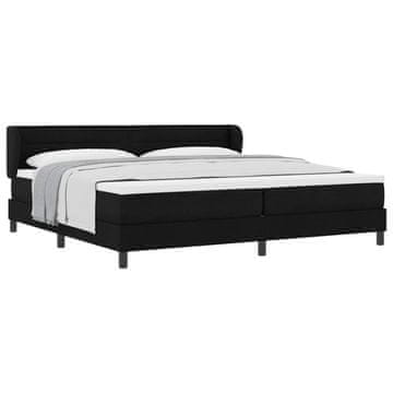 Vidaxl Postelja z vzmetnico z vzmetnico Črna 200 x 200 cm blago