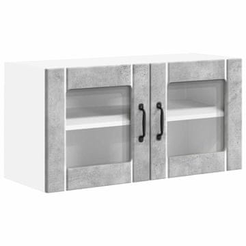 Vidaxl Stenski stekleni omarica LUCCA Betonsko siva 80 x 31 x 40 cm