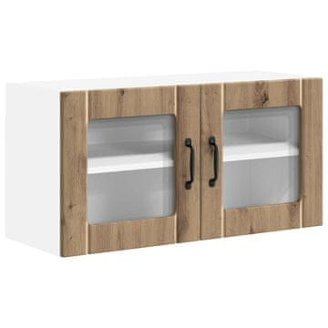 Vidaxl Stenski stekleni omarica LUCCA Artisan hrast 80 x 31 x 40 cm