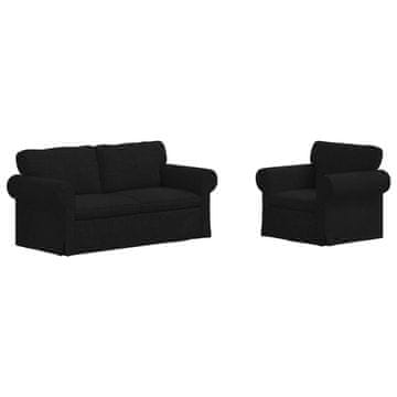 Vidaxl Kavčna garnitura 2 szt. Črna 175 x 82 x 80 cm blago