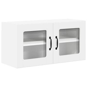 Vidaxl Stenski stekleni omarica LUCCA Bela 80 x 31 x 40 cm