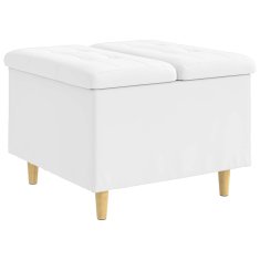 Vidaxl Ottoman s shranjevanjem Bela 60 x 60 x 45 cm Umetna koža