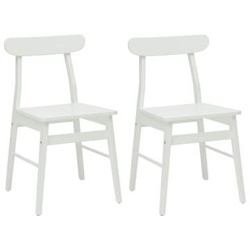 Vidaxl Jedilni stol 2 szt. Bela 43 x 44,5 x 77 cm Masivno gumovo les