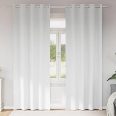 Vidaxl Zavese za zatemnitev z obroči 2 szt. Bela 245 x 140 cm Poliester