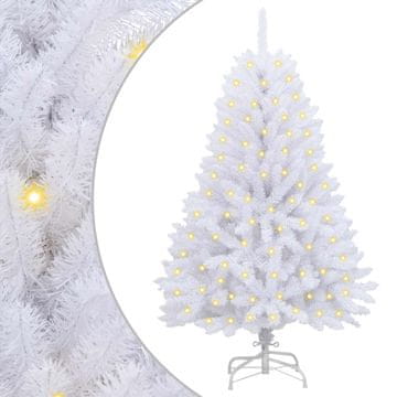 Vidaxl Umestno božično drevo med 150 LED Bela 120 cm PVC in kovina