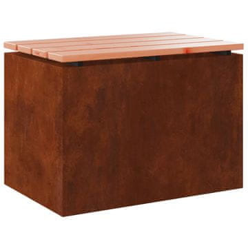 Vidaxl Vrtna klop Rjav 60 x 40 x 43 cm Odporno jeklo