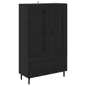 Vidaxl Visok predalnik s predalom Črna Orehovina 69,5 x 31 x 115 cm