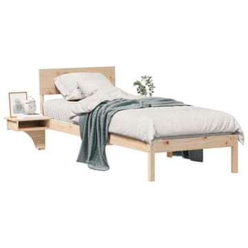 Vidaxl Konstrukcija postelje Rjava 75 x 190 cm Masivno borovo les