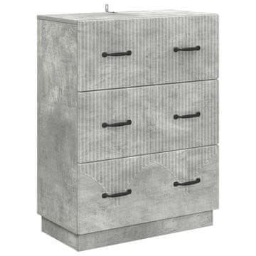 Vidaxl Predalna omara Betonsko siva 66 x 34,5 x 87 cm Inženirski les