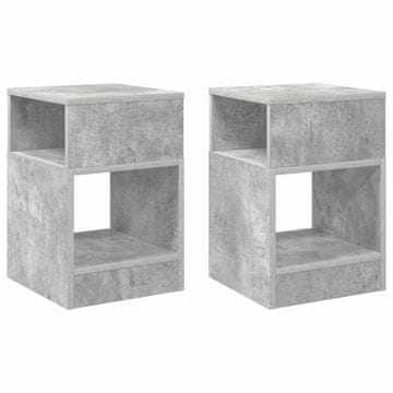 Vidaxl Stranska miza 2 szt. Betonsko siva 30,5 x 30 x 45 cm