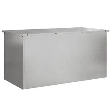 Vidaxl Zunanja shranjevalna škatla srebrna 100 x 50,5 x 50 cm Jeklo