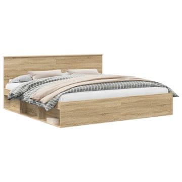Vidaxl Konstrukcija postelje Sonoma 200 x 200 cm Masivno borovo les