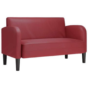 Vidaxl Loveseat kavč vinsko rdeča 110 cm umetno usnje