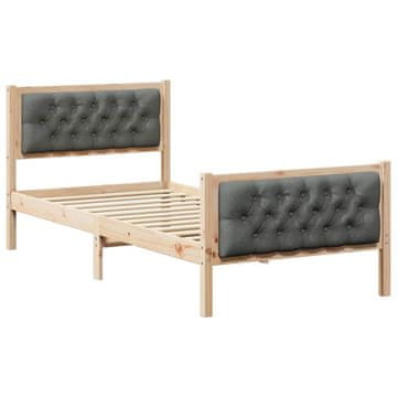 Vidaxl Konstrukcija postelje Temno siva 90 x 190 cm Masivno borovo les