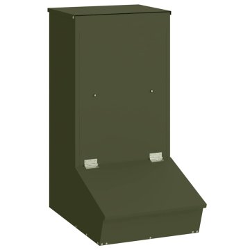 Vidaxl Hranilnik za prašiče Oljčno zelena 55 x 38 x 76 cm 20 kg