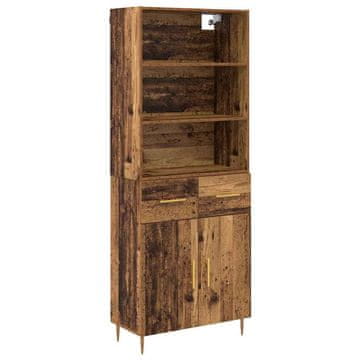 Vidaxl Visok predalnik Star les 69,5 x 34 x 180 cm Konstruiran les