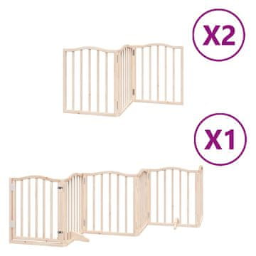 Vidaxl Ograda za pse z vrati zložljiva 12 panelov 600 cm topolovina