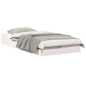 Vidaxl Konstrukcija postelje Bela 90 x 190 cm Masivno borovo les