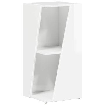 Vidaxl Stranski polic Visok sijaj bela 33 x 32 x 70,5 cm